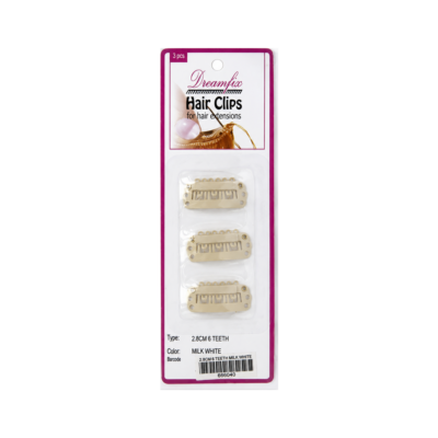 Dreamfix Hair Clips for Extensions Clips 2.8cm Teeth/Dark Brown 3Pcs