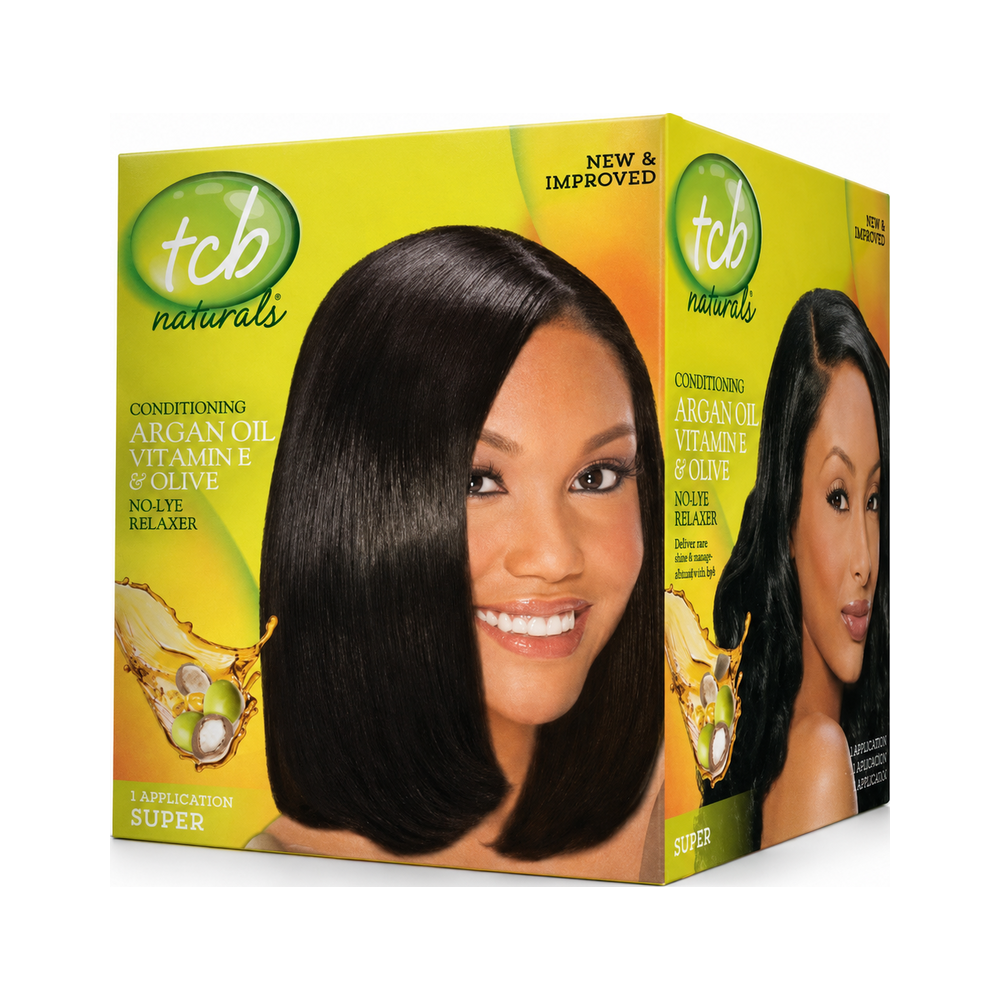 TCB Naturals Arganöl Vitamin E & Olive Keine Lauge Relaxer Kit Super