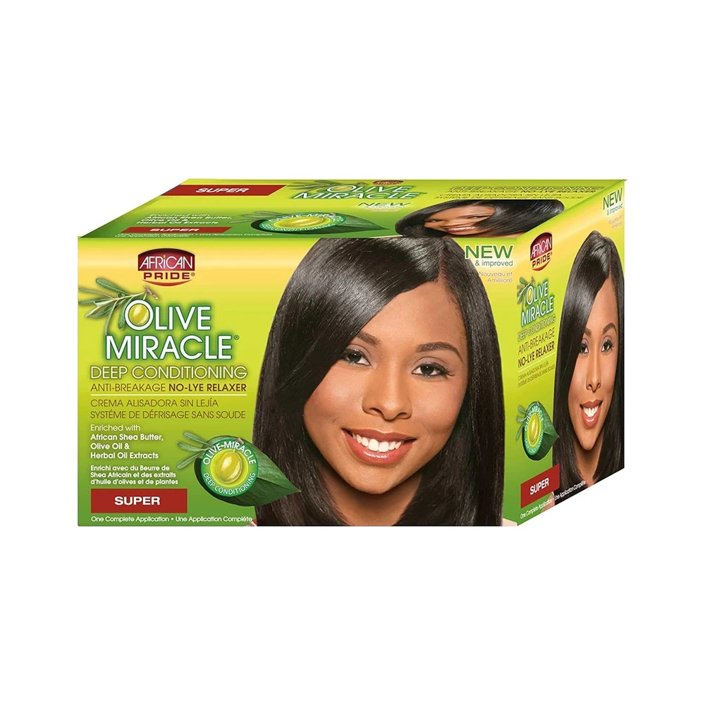African Pride Olive Miracle Deep Conditioning No Lye Relaxer Super