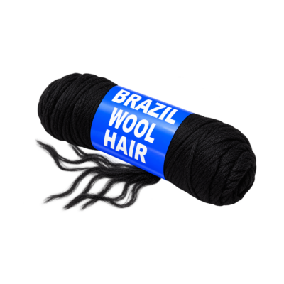 Dream Hair Brazilian Wool Hair 100% Acrylic Knitting Yarn Black 100 g