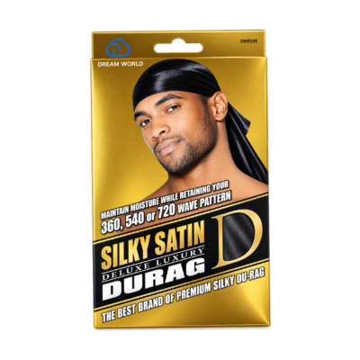Dream World Silky & Shiny Deluxe Du-Rag Black DRE006